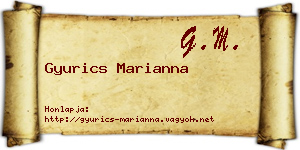 Gyurics Marianna névjegykártya
